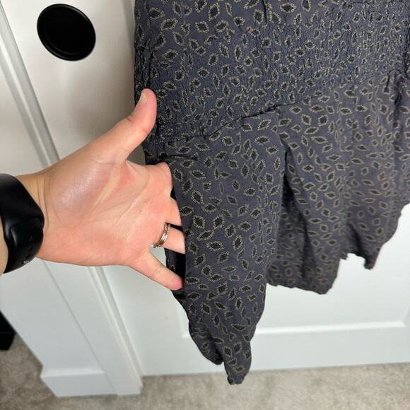 Free People Grey Diamond Print Sleeveless Lace Romper Size 8 - Picture 4 of 6